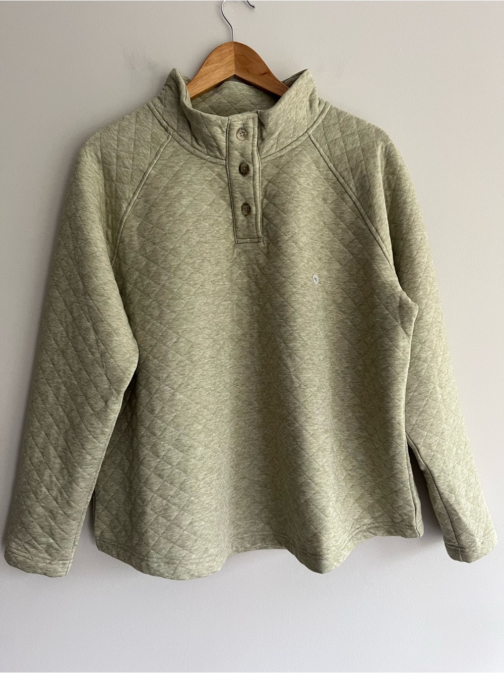 Eddie Bauer Quilted Pullover in Light Sage XL